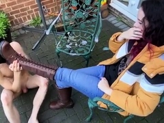 Tiffany naylor – naked slave clean boots outdoor